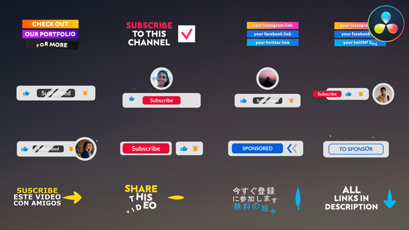 Photo of Youtube Lower Thirds And Buttons for DaVinci Resolve – Videohive 55996502