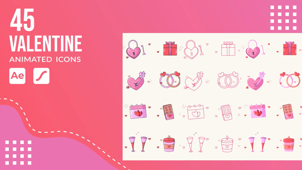 Photo of 45 Valentine animated icons pack | After Effects Template & Lottie Animation – Videohive 56369160