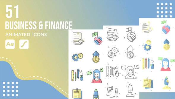 Photo of 51 Business & Finance animated icons pack | After Effects Template & Lottie Animation – Videohive 56447175