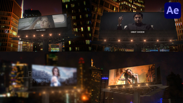 Photo of Billboard In Night City for After Effects – Videohive 56323304