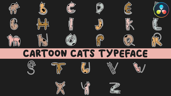 Photo of Cartoon Cats Animated Typeface for DaVinci Resolve – Videohive 56240783