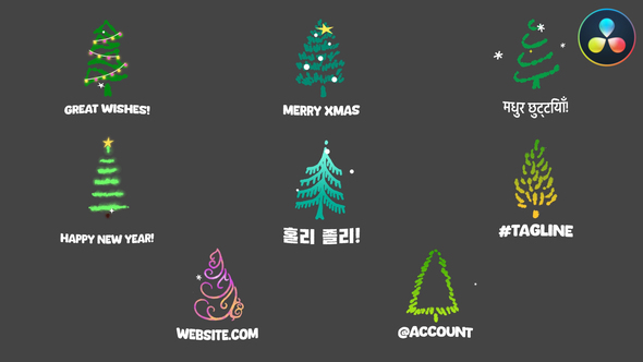 Photo of Cartoon Christmas Trees Animations Icons And Titles for DaVinci Resolve – Videohive 56079603