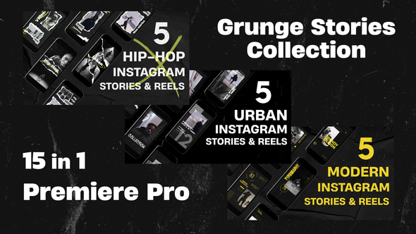 Photo of Grunge Instagram Stories and Reels Collection Mogrt – Videohive 56288643