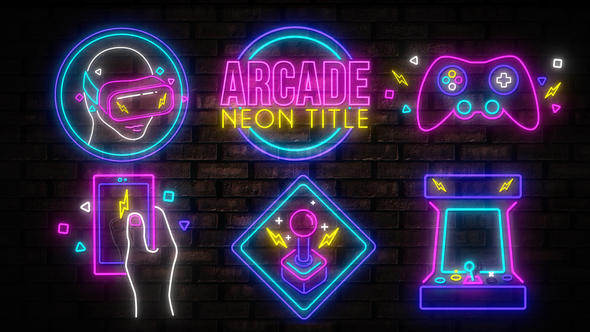 Photo of Neon Arcade Titles – Videohive 56437186