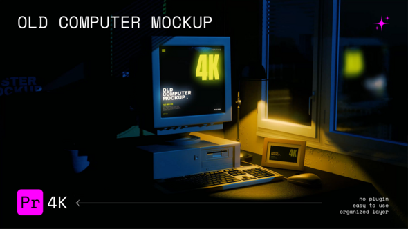 Photo of Old Computer Mockup Night Version – Videohive 56261695