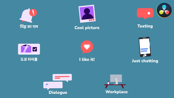 Photo of Social Media Communication Icons And Titles for DaVinci Resolve – Videohive 56091493