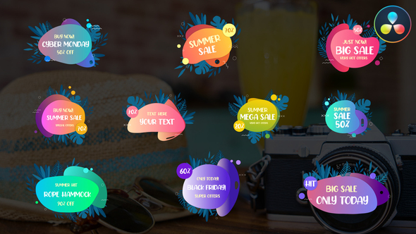 Photo of Summer Sale Titles for DaVinci Resolve – Videohive 56240809