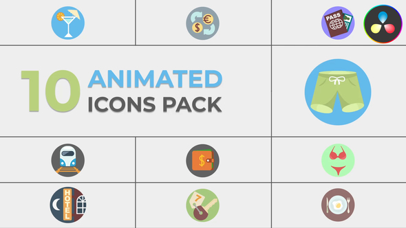 Photo of Vacation & Traveler Animated Icons for DaVinci Resolve – Videohive 47354798