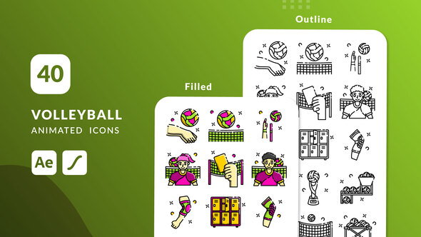 Photo of Volleyball Animated Icons | After Effects – Videohive 56221693