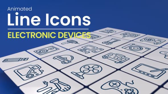 Photo of 50 Animated Electronic Devices Line Icons – Videohive 56598284