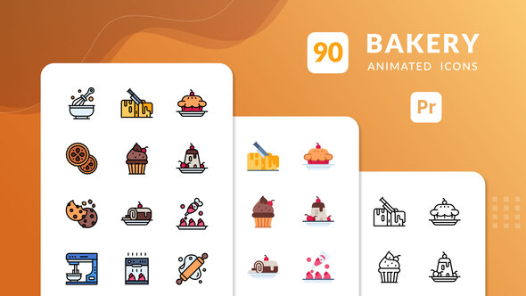 Photo of Bakery Animated Icons | Premiere Pro MOGRT – Videohive 56579633