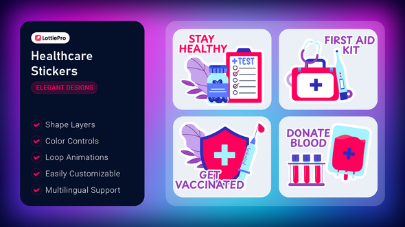 Photo of Healthcare Stickers – Videohive 56583099