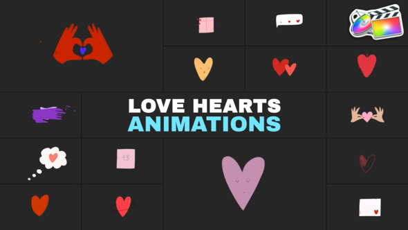 Photo of Love Hearts Animations | FCPX – Videohive 56636420