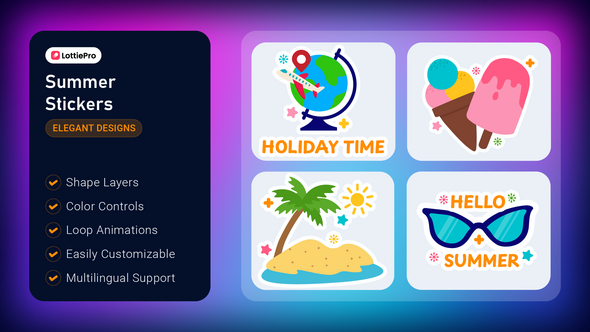 Photo of Summer Stickers – Videohive 56640000