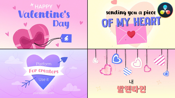 Photo of Valentines Typography for DaVinci Resolve – Videohive 56663176