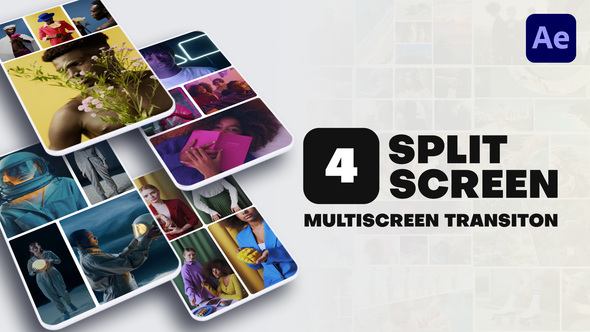 Photo of Vertical Multiscreen Transition – 4 Split Screen – Videohive 56852995