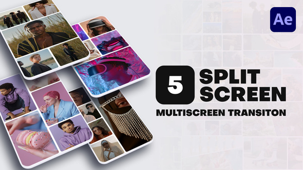 Photo of Vertical Multiscreen Transition – 5 Split Screen – Videohive 56853089