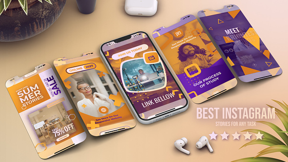 Photo of Vertical Stories Promo Reels Yellow Gold Violet E-Learning Instagram Posts – Videohive 56737959