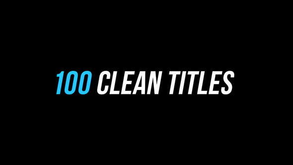 Photo of 100 Clean Titles – Videohive 57163930