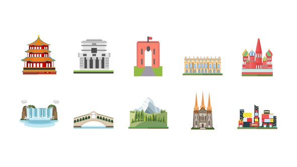 Photo of 100 World Landmarks Icons – Videohive 57344194