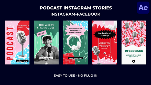 Photo of 5 in 1 Podcast Instagram Stories – Videohive 57144494