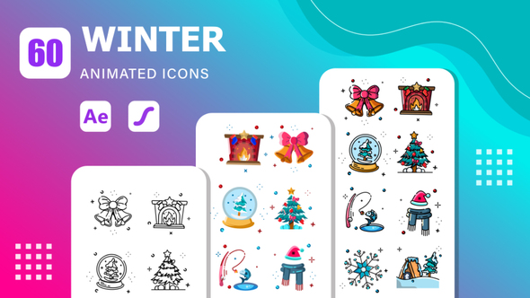 Photo of 60 Winter Animated Icons | After Effects Template & Lottie Animation – Videohive 56992173