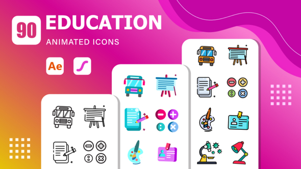 Photo of 90 Education Animated Icons | After Effects Template & Lottie Animation – Videohive 57068748