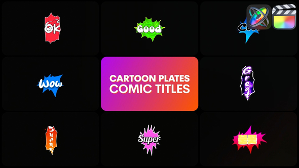 Photo of Cartoon Plates Comic Titles | FCPX – Videohive 57087598