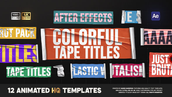 Photo of Colorful Tape Titles – Videohive 57176596