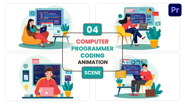 Photo of Computer Programmer Coding Animation Scene – Videohive 57008189