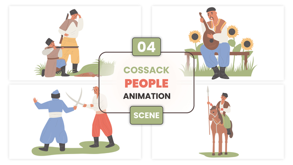 Photo of Cossack People Illustration Animation Scene – Videohive 57061149