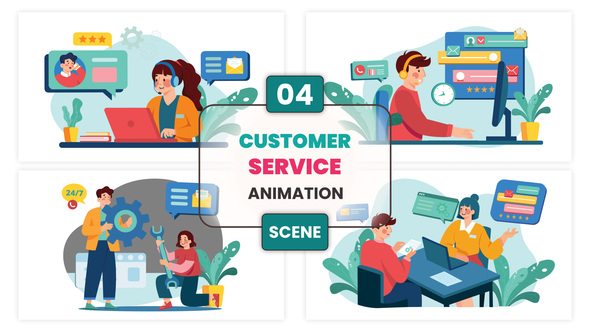 Photo of Customer Service illustration Scene – Videohive 57174156