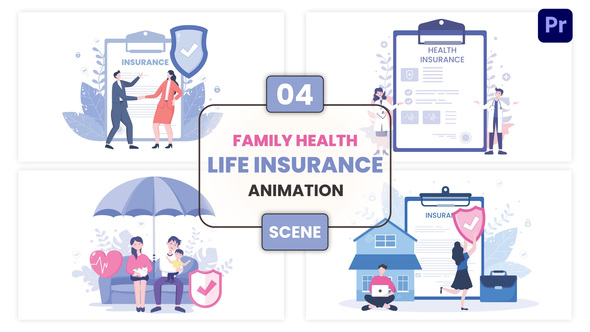 Photo of Family Health Life Insurance Animation Scene – Videohive 57100345