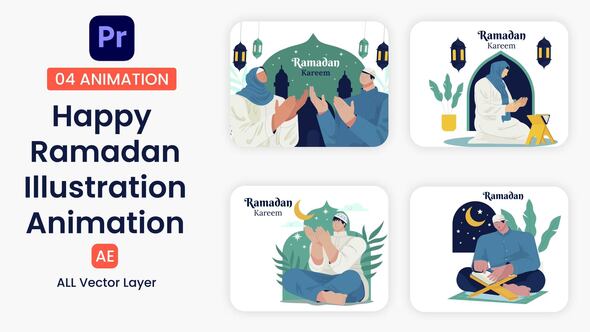 Photo of Happy Ramadan Illustration Scene – Videohive 57013766