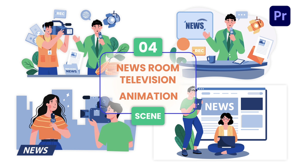 Photo of News Television Animation Scene – Videohive 57009224