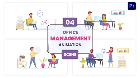 Photo of Office Management Illustration Animation Scene – Videohive 57112565