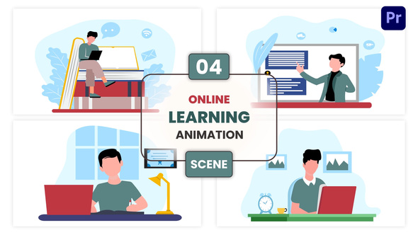 Photo of Online Learning Animation Scene – Videohive 57112649