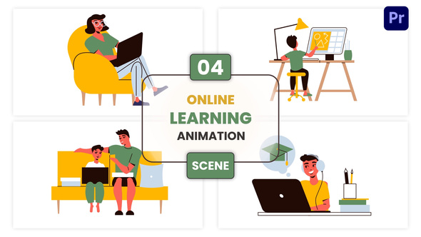 Photo of Online Learning Animation Scene – Videohive 57112675