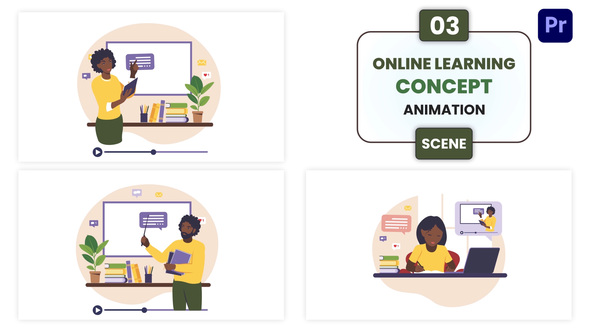 Photo of Online Learning Concept Animation Scene – Videohive 57112740