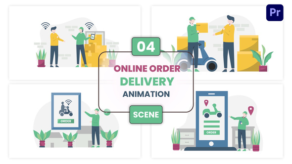 Photo of Online Order Delivery Illustration Animation Scene – Videohive 57112765