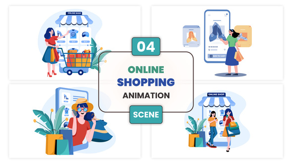 Photo of Online Shopping Illustration Animation Scene – Videohive 57336203