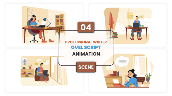 Photo of Professional writer writing novel scripts Animation Scene – Videohive 57336337