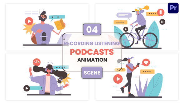 Photo of Recording Listening Podcasts Animation Scene – Videohive 57129249