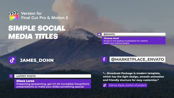 Photo of Simple Social Media Titles | FCPX – Videohive 57176420
