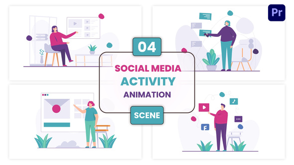 Photo of Social Media Activity Illustration Animation Scene – Videohive 57129410