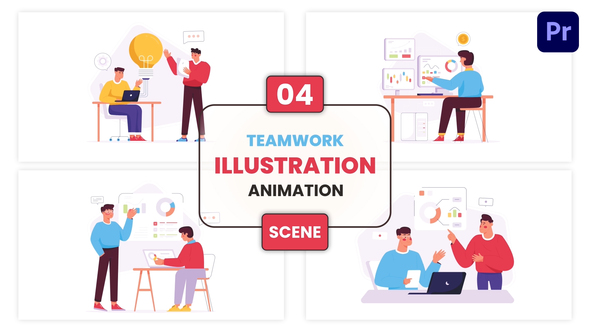 Photo of Teamwork Illustration Animation Scene – Videohive 57010261