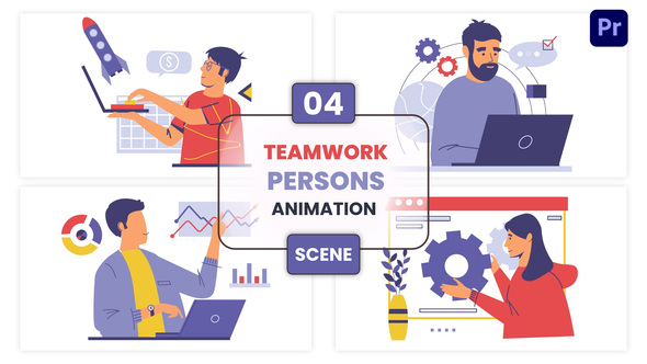 Photo of Teamwork Persons Illustration Animation Scene – Videohive 57130585