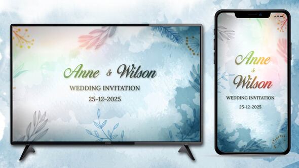 Photo of Watercolor Wedding Invitation – Videohive 57057767