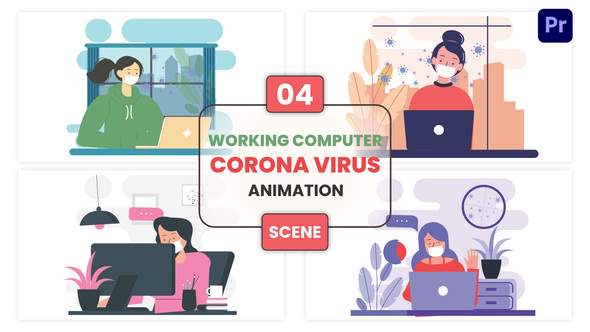 Photo of Working Computer Corona Virus Animation Scene – Videohive 57130658