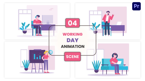 Photo of Working Day Animation Scene – Videohive 57130663